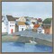 Old Coast Town and Boat II by Grace Popp 16-in. W x 16-in. H. Canvas Wall Art Print Framed in Grey
